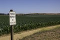 Private Property no trespassing sign on farm land Royalty Free Stock Photo