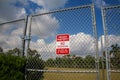 Private Property No Trespassing Sign on Fence Royalty Free Stock Photo