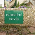 Private property at a parking lot in France Royalty Free Stock Photo