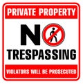 Private property prohibition sign Royalty Free Stock Photo