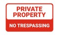 private property sign isolate on white