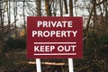 Private Property sign, keep out sign Royalty Free Stock Photo