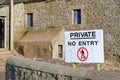 Private property sign, no entry for members of the public