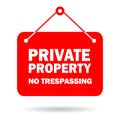 Private property sign, no trespassing