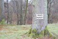 Private Property Sign on Tree in Country Land Estate Royalty Free Stock Photo