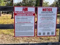 Private property trans passe sign with Nuremberg Code notice