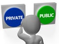 Private Public Buttons Show Personal Or Privacy
