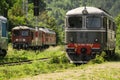 Romanian private railway operator diesel locomotives shunting Royalty Free Stock Photo