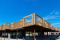 Private residential apartment with wooden frame under construction house