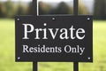 Private residents only sign