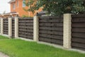 private rural brown fence wall made of wooden boards