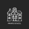 Private school chalk white icon on black background Royalty Free Stock Photo