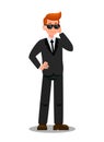 Private Security Bodyguard Task Cartoon Character