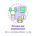 Private set intersection multi color concept icon