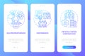 Private small and medium businesses blue gradient onboarding mobile app screen