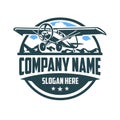 Private Small Plane Rental Company Emblem Logo Vector Isolated