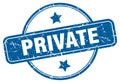 private stamp. private round vintage grunge label.