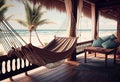 Private terrace with hammock in tropical.