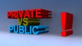 Private vs public on blue Royalty Free Stock Photo