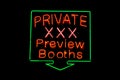 Private XXX neon sign Royalty Free Stock Photo