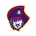 Privateer Pirate Head Mascot Royalty Free Stock Photo