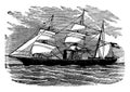 Privateer Ship Sumter, vintage illustration Royalty Free Stock Photo