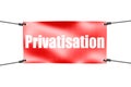 Privatisation word with red banner Royalty Free Stock Photo