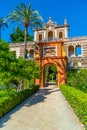 Privilege gate at gardens of Real Alcazar de Sevilla in Spain Royalty Free Stock Photo