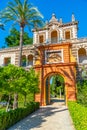 Privilege gate at gardens of Real Alcazar de Sevilla in Spain Royalty Free Stock Photo