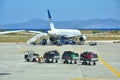 Privilege Style spanish airline plane load in Rhodos island