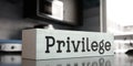 Privilege - word on wooden block