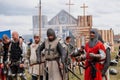 Privory Vsetaty, Czech Republic, 2 September 2023: Reconstruction of medieval battle, Historical festival, Swords Fighting,