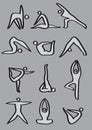 PriYoga Poses Vector Icon Setnt