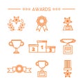 Prize award icon set