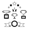 Prize award icon set