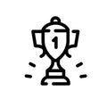 Prize Gold Cup. Winning in sports and business. First place. Vector icon isolated on white background. Fashionable linear icon. Ic