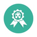 prize house icon in Badge style with shadow Royalty Free Stock Photo