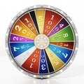 Prize wheel isolated on white background. 3D illustration Royalty Free Stock Photo