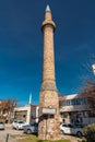 The minaret of the historical Ottoman Arasta Mosque in Prizren, Kosovo