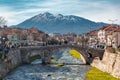 The old stone bridge in Prizren, Kosovo Royalty Free Stock Photo