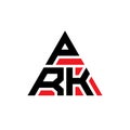 PRK triangle letter logo design with triangle shape. PRK triangle logo design monogram. PRK triangle vector logo template with red Royalty Free Stock Photo