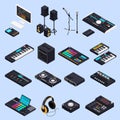 Pro Audio Gear Icons Royalty Free Stock Photo