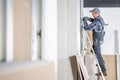 Pro Construction Site Contractor Worker Building Drywall Walls Royalty Free Stock Photo