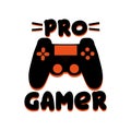 PRO GAMER- text with controller.