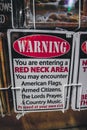 Novelty Redneck Warning Sign For Sale in Pigeon Forge Tennessee Gift Shops
