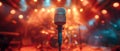 Pro Mic at the Heart of the Concert Stage. Concept Professional Audio Equipment, Live Music