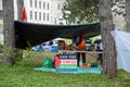 Pro-Palestinian encampment erected on OttawaU grounds Royalty Free Stock Photo