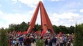 Pro-Russian supporters arrive at Chisinau memorial Royalty Free Stock Photo