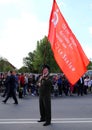 Pro-Russian supporters arrive at Chisinau memorial Royalty Free Stock Photo