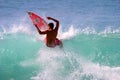 Pro Surfer Joel Centeio Surfing in Hawaii Royalty Free Stock Photo